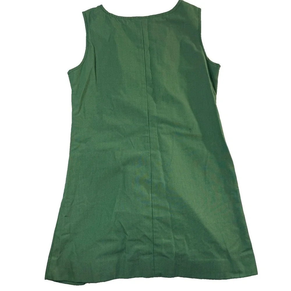 1960s Girl Scouts Uniform Culotte Romper Girls 10 Green Shift Button USA